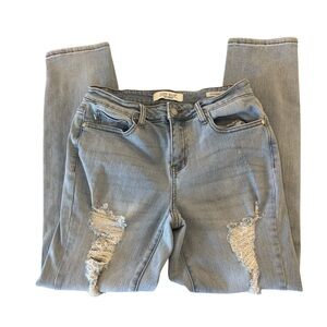 Judy Blue Women's Distressed boyfriend fit Blue jeans